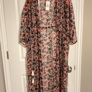 Floral Kimono with Tassels